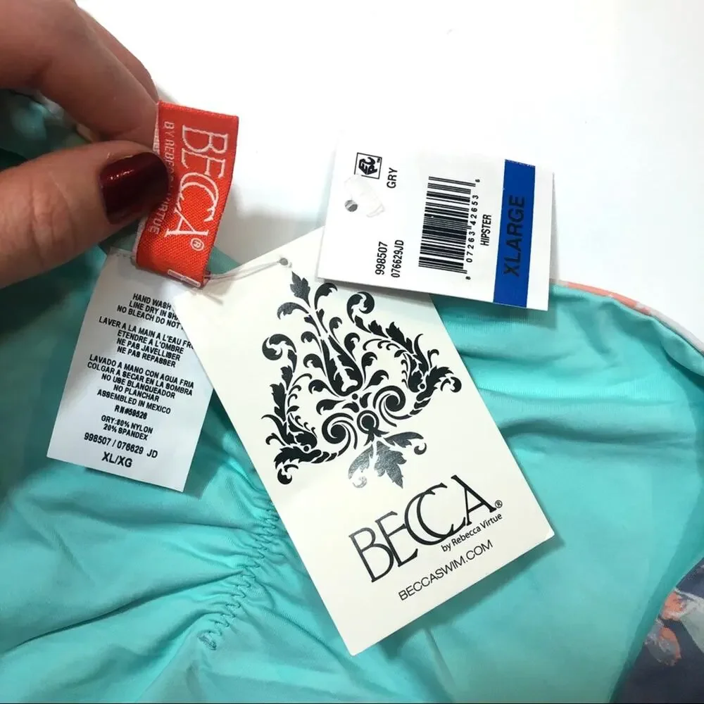 BECCA Hipster Bikini Bottom floral swim XL